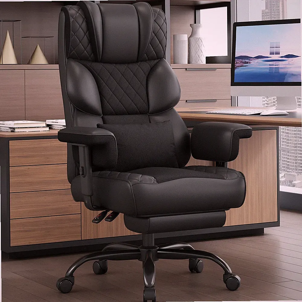 Big and Tall Office Chair, Desk Chair with Soft Adjustable Armrests, Ergonomi...