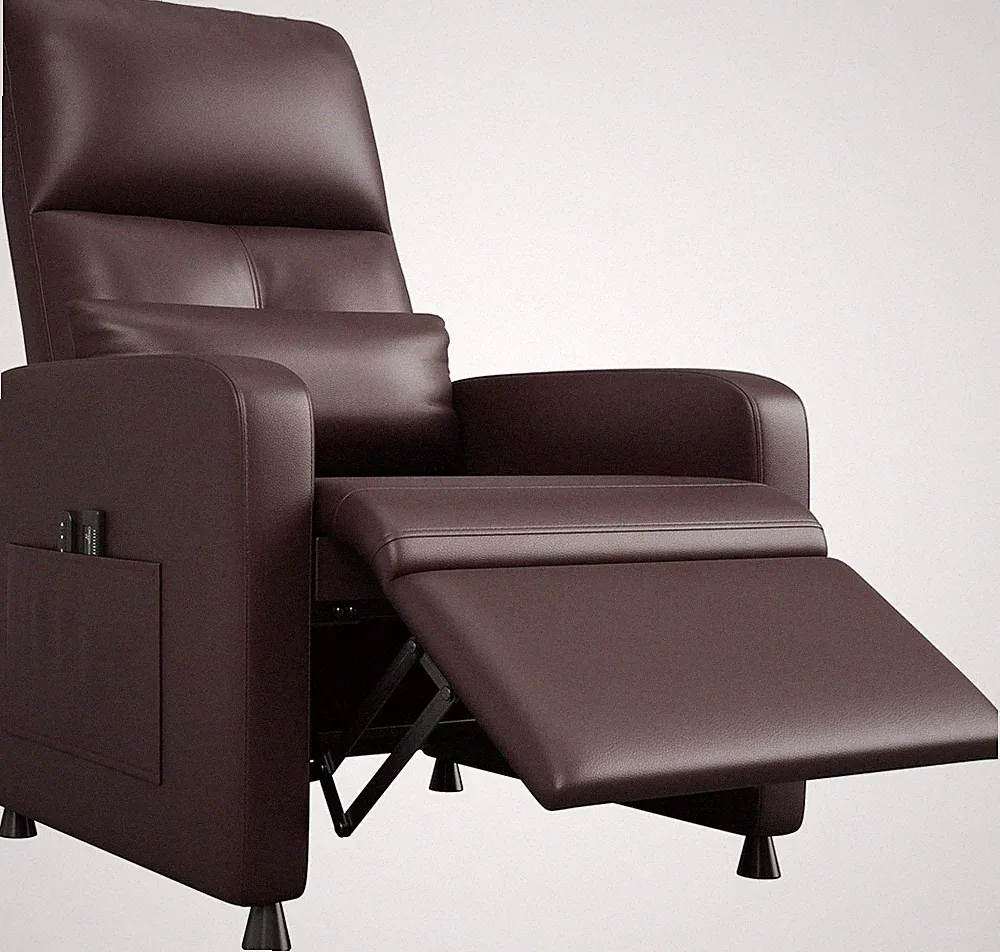 Electric Power Recliner PU Leather Chair w/ USB,Tall Back, Padded Seat & Pockets