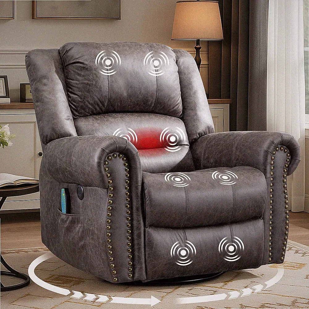 Massage Swivel Rocker Recliner Manual Glider Rocking Recliner Chair Living Room