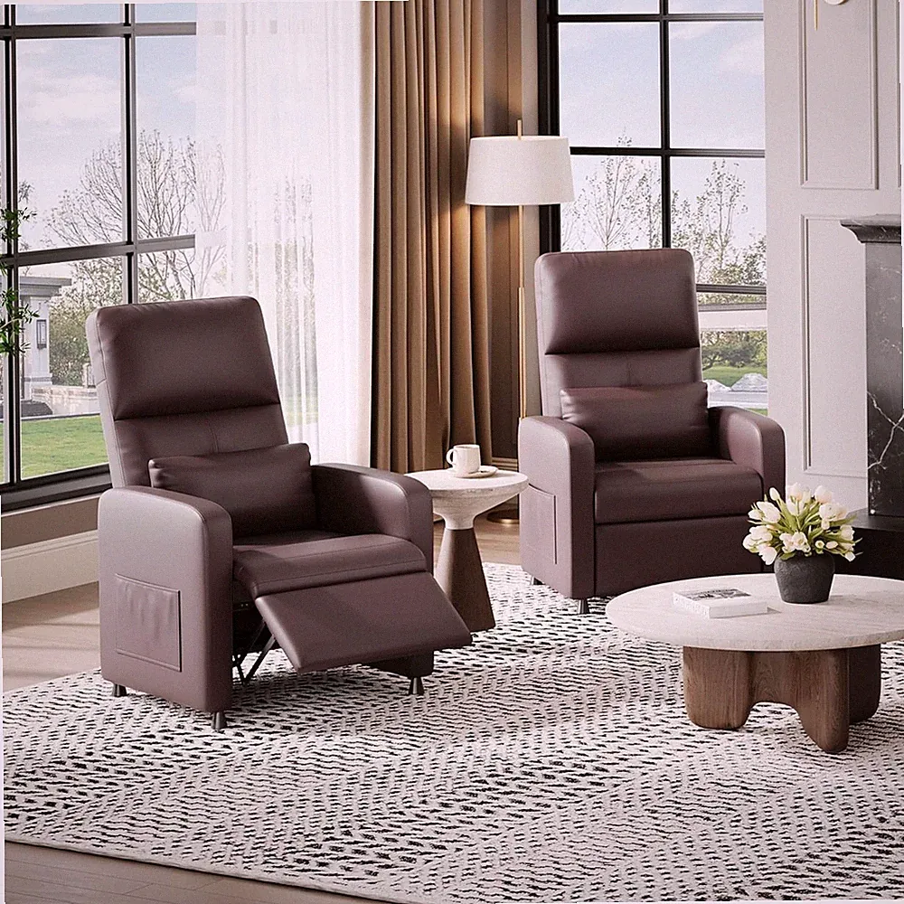 Power Recliner Chair Electric PU Leather Sofa w/ USB Port Tall Back&Side Pockets